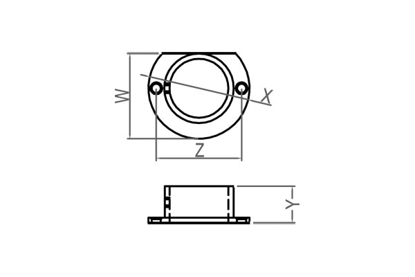 flat mounting bracket for fibre optic light tube