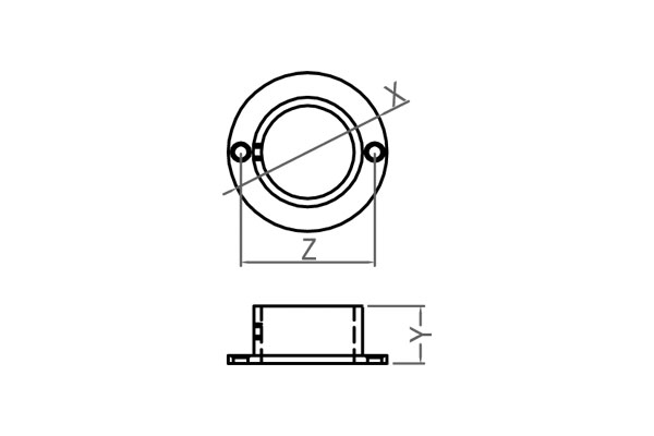 round mounting bracket for fibre optic light tube