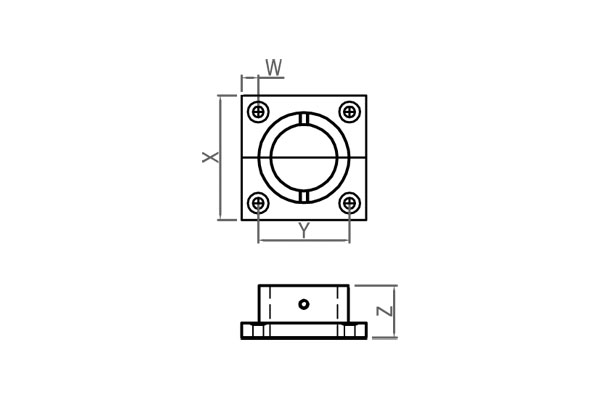 square mounting bracket for fibre optic light tube