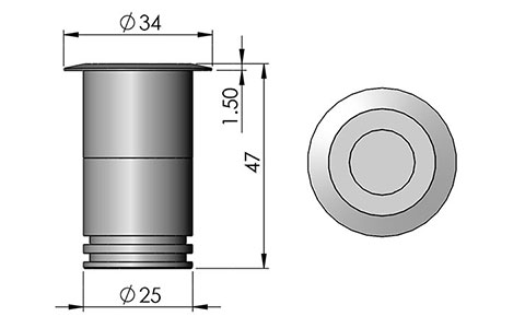 lp6 led fitting cad image