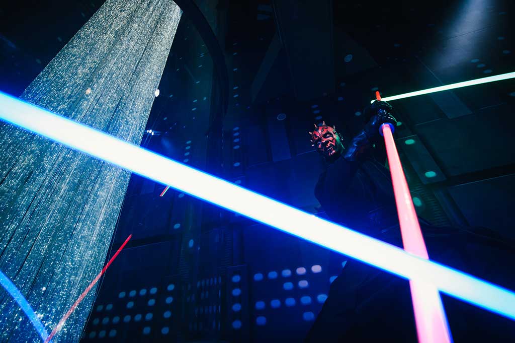 fibre optic lighting in madame tussauds star wars exhibition