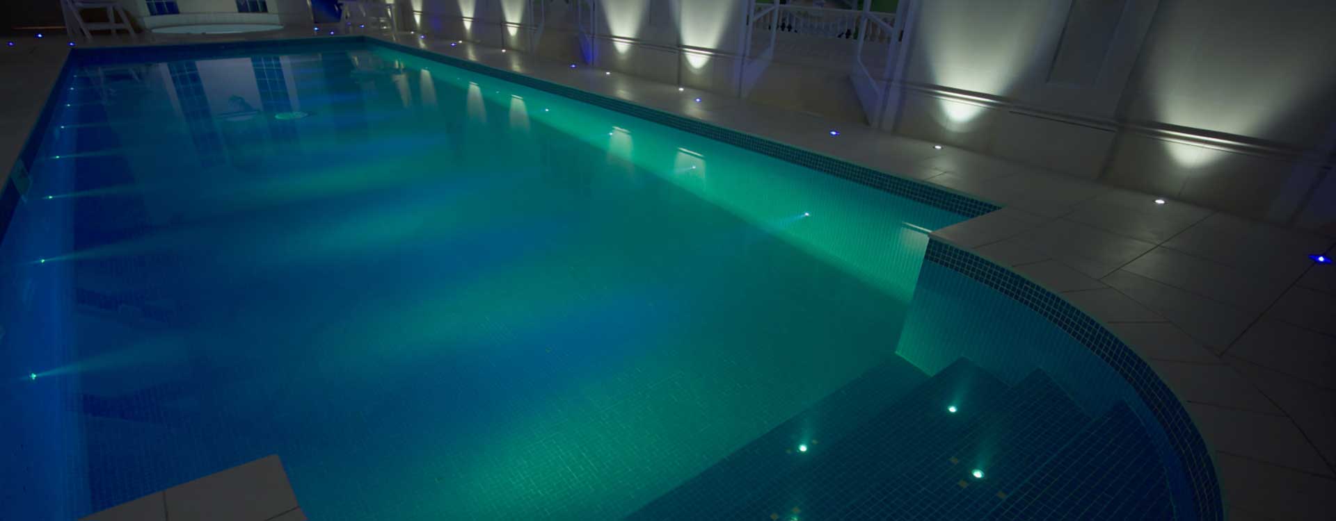 fibre optic lighting in a private pool