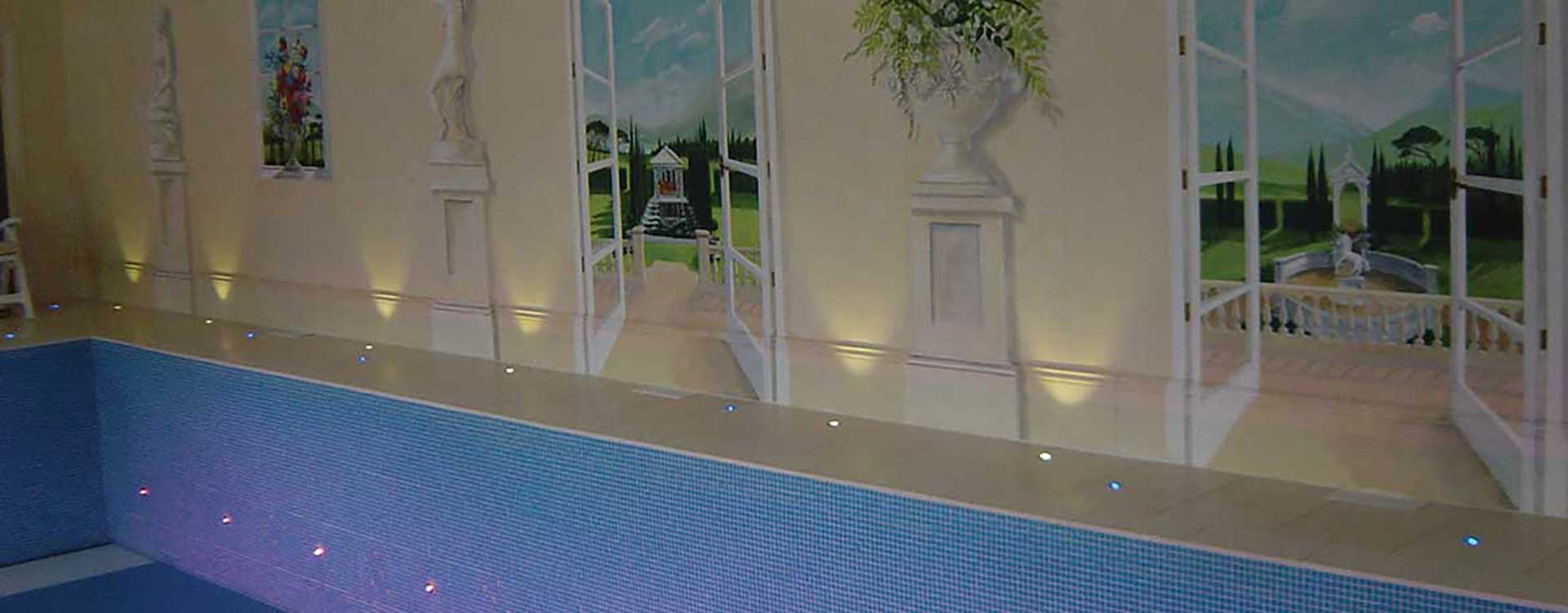 fibre optic lighting in a private pool