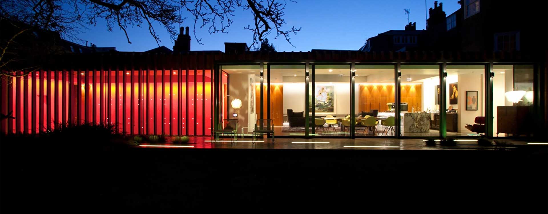 fibre optic lighting in a private pool