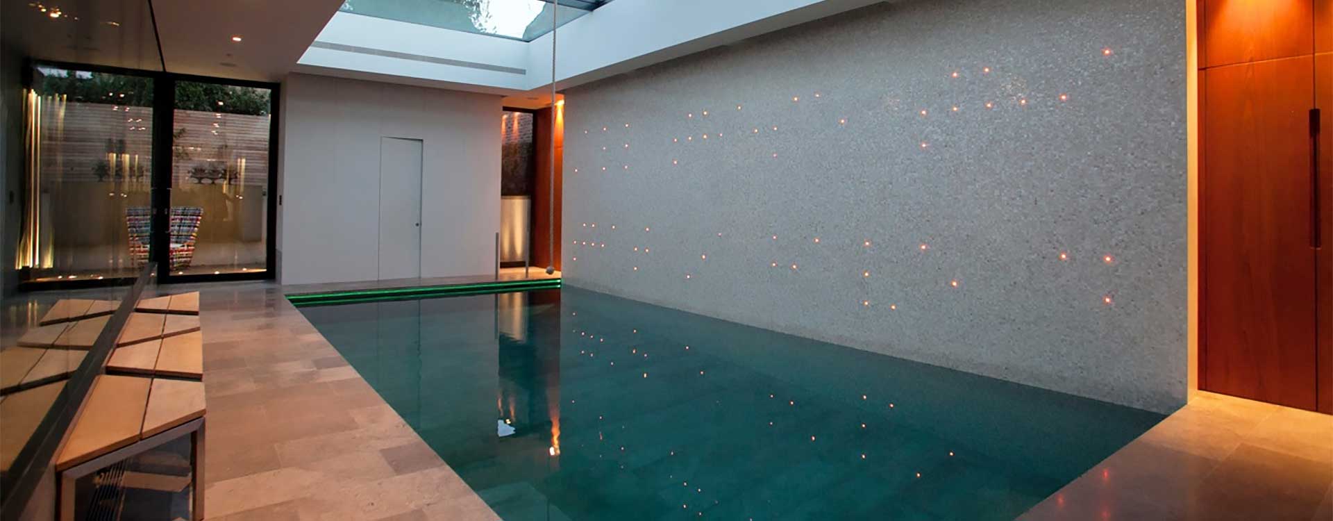 fibre optic lighting in a private pool