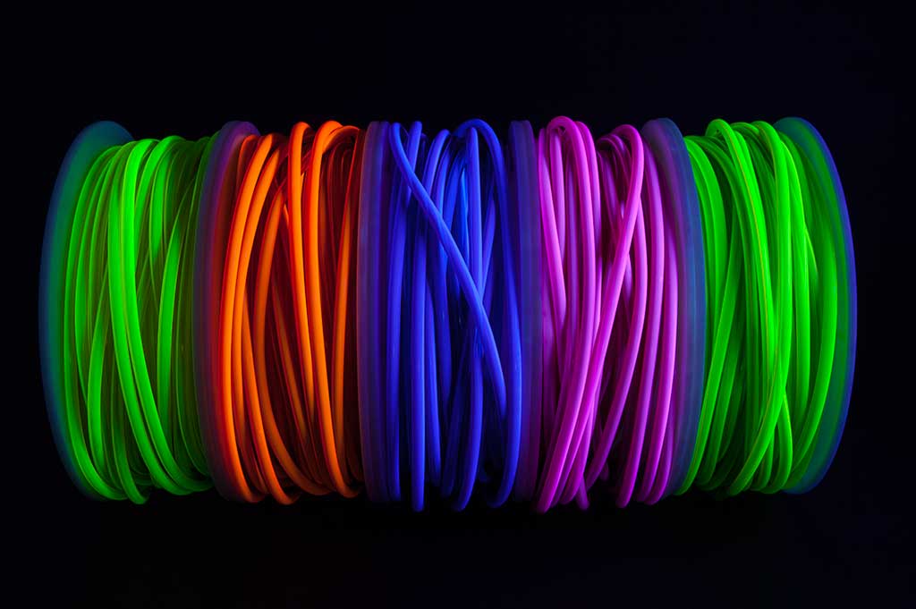 uv reactive tube and cable for sensory use